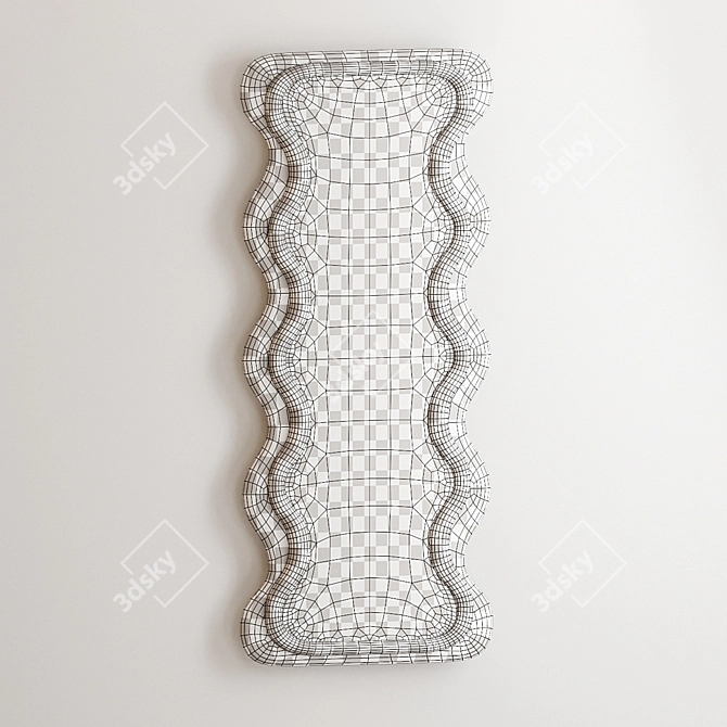 Wave Milk Velvet Framed Mirror 3D model image 6