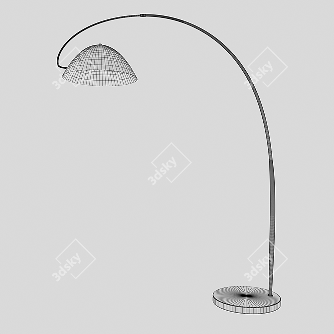 Classic Black Metal Floor Lamp 3D model image 2