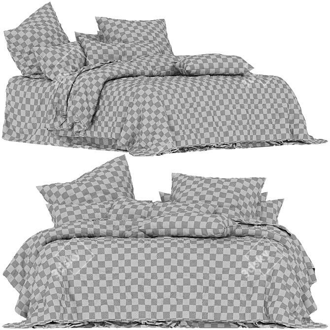 Clover Tufted Wine Quilt Cover 3D model image 4