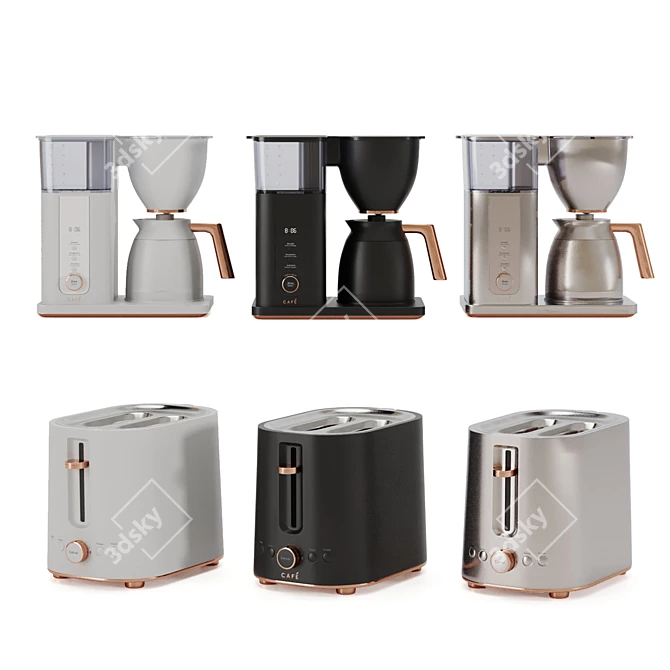 Customizable Coffee Maker & Toaster 3D model image 5