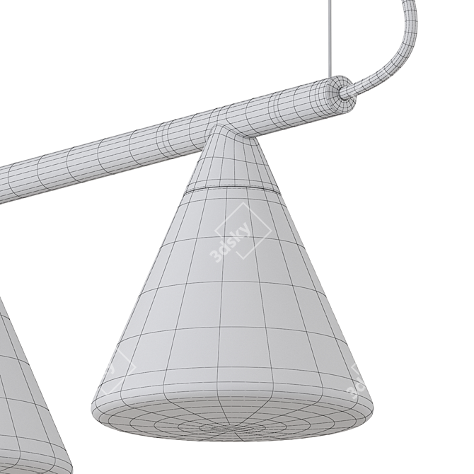 Modern Glass Pendant Rail Light 3D model image 4