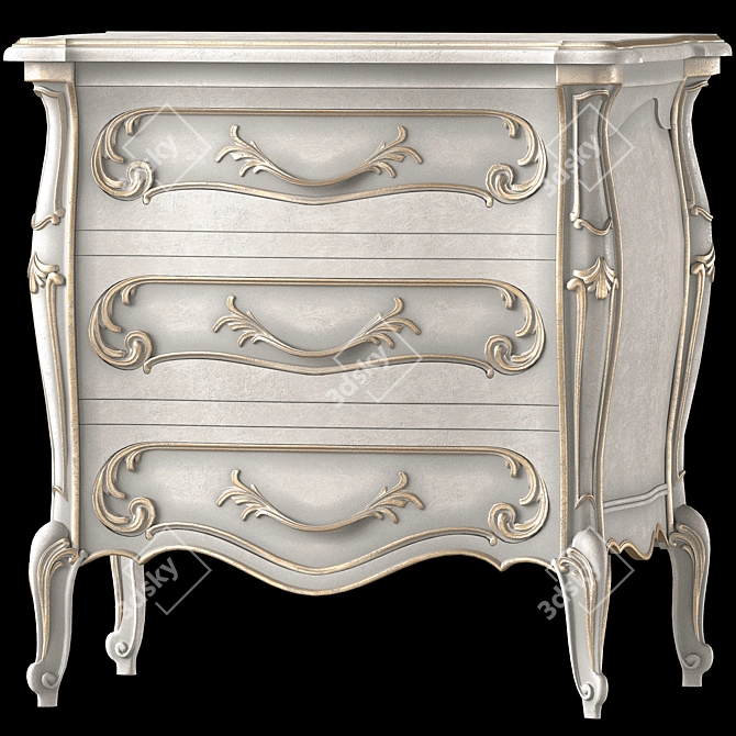 Craftcode 1988 Dresser & Nightstand 3D model image 2