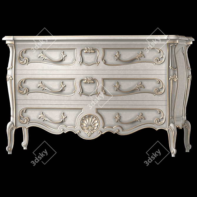 Craftcode 1988 Dresser & Nightstand 3D model image 4