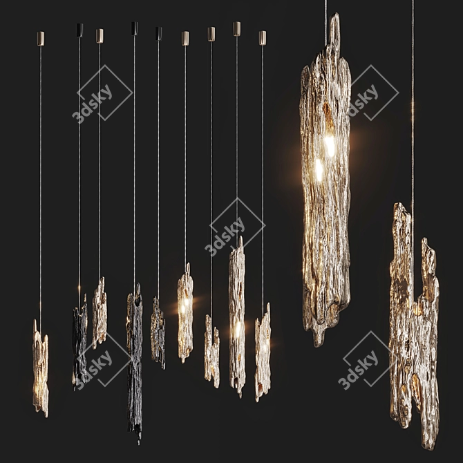 Teak Branch Pendant Lights 3D model image 1