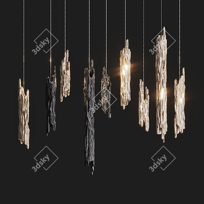 Teak Branch Pendant Lights 3D model image 2