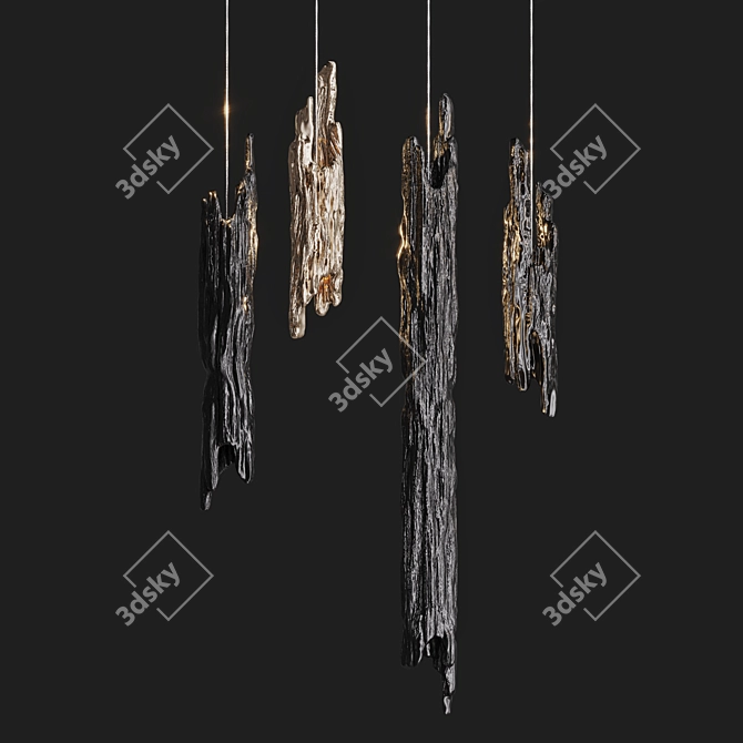 Teak Branch Pendant Lights 3D model image 3