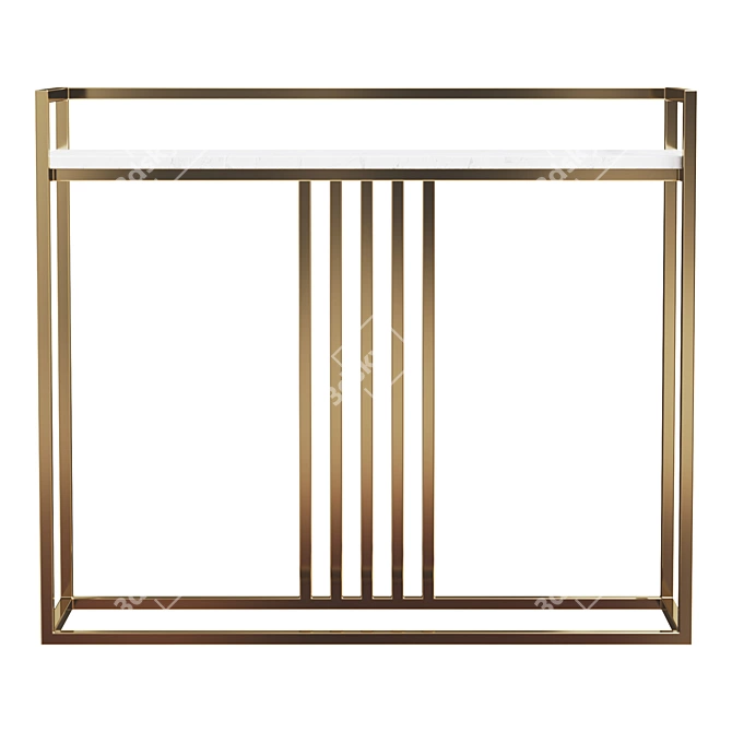 Faux Marble Gold Console 3D model image 2