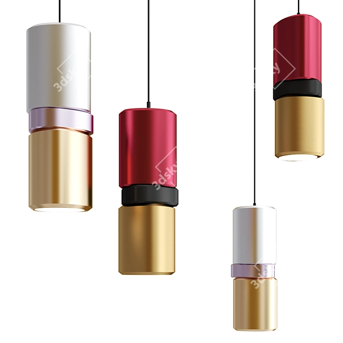 Sleek Lobe Pendant Light 3D model image 1