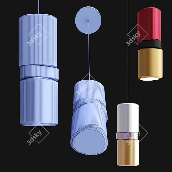 Sleek Lobe Pendant Light 3D model image 2