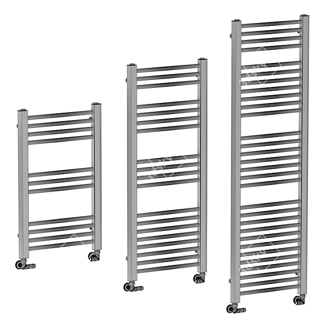 Modern Steel Heated Towel Rail 3D model image 4