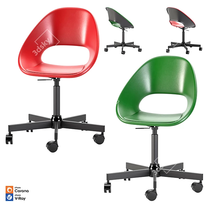 Sleek Swivel Chair Model Kit 3D model image 6