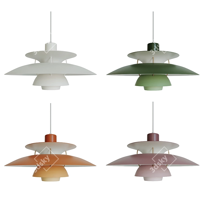 Customizable Louis Poulsen PH5 Pendant Lamp 3D model image 2