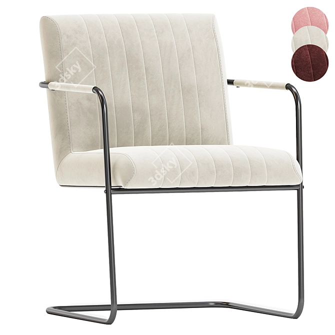 Elegant Stitched Armchair Design 3D model image 1
