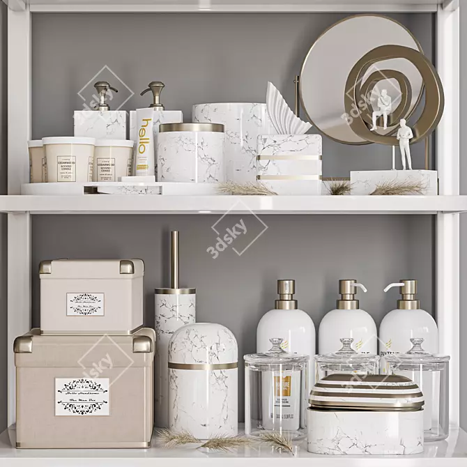 Modern Bathroom Accessory Set 3D model image 3