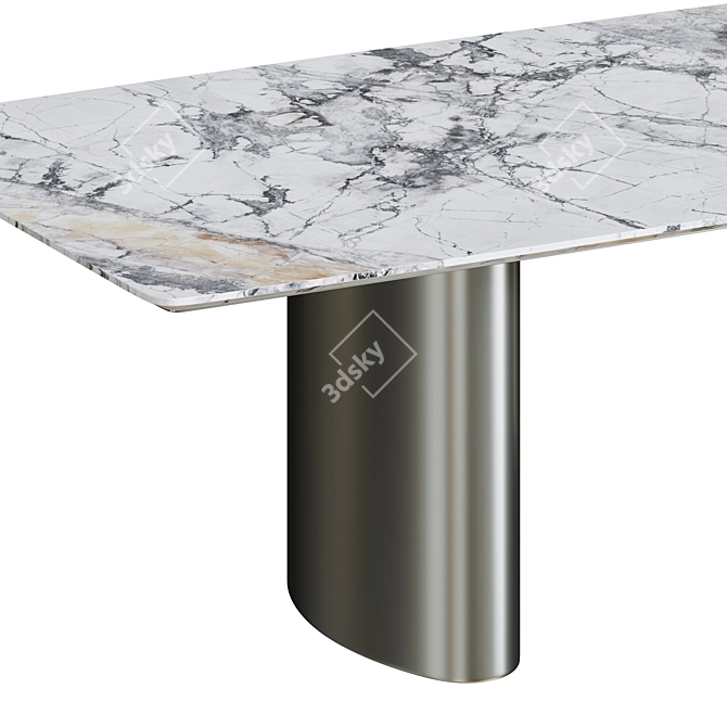 Contemporary Stone and Metal Table 3D model image 2