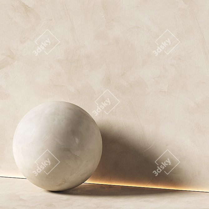 Beige Decorative Plaster Material 3D model image 1