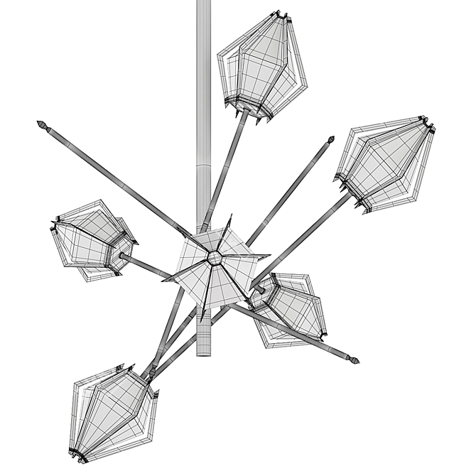 Elegant Harlow Chandelier by Gabriel Scott 3D model image 2