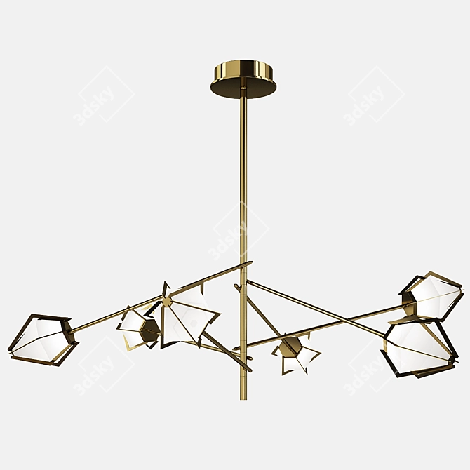 Modern Spoke Chandelier by Gabriel Scott 3D model image 1