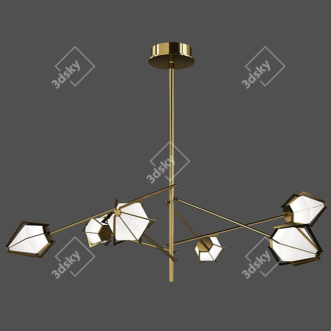 Modern Spoke Chandelier by Gabriel Scott 3D model image 2