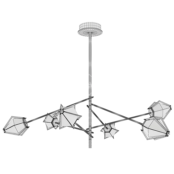 Modern Spoke Chandelier by Gabriel Scott 3D model image 3