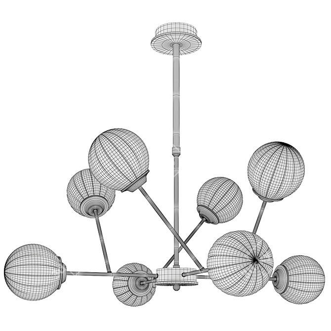 Minimalist Modern Proto Chandelier 3D model image 2