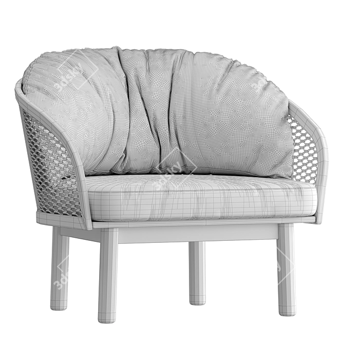Modern Fabric Garden Armchair 3D model image 5