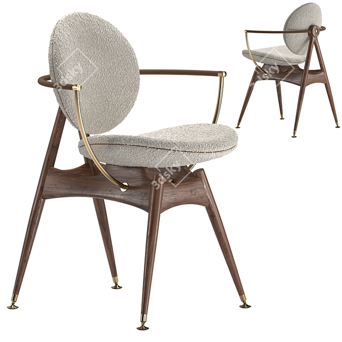 Sleek Modern Circle Dining Chair 3D model image 1