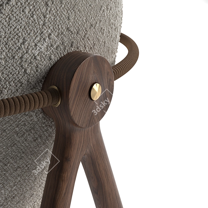 Sleek Modern Circle Dining Chair 3D model image 3