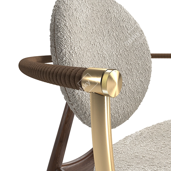 Sleek Modern Circle Dining Chair 3D model image 4