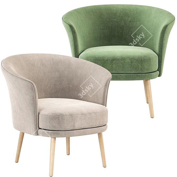 Hay Dorso Armchair 3D Model 3D model image 5