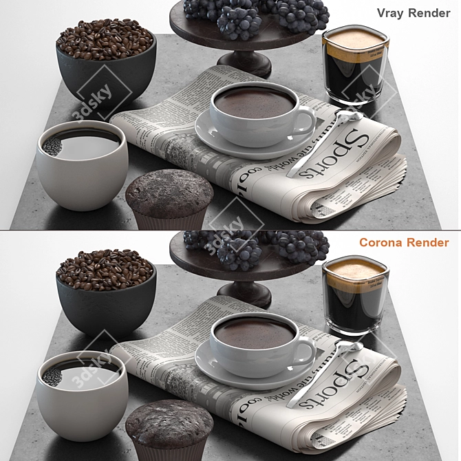 Modern Coffee Set 3D Models 3D model image 3