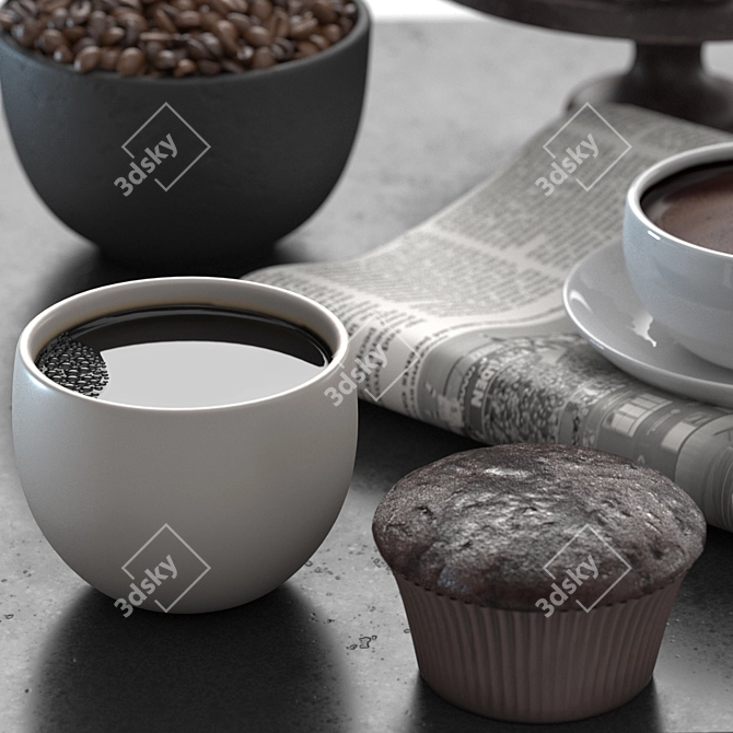 Modern Coffee Set 3D Models 3D model image 5