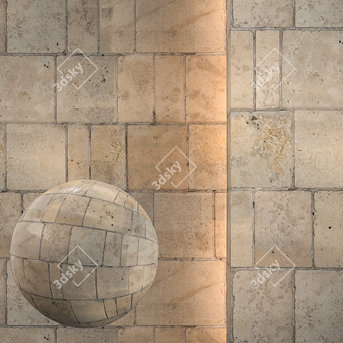 Seamless Stone-055 Texture Pack 3D model image 1