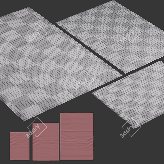 Mayli Texture Rug Set 3D model image 6