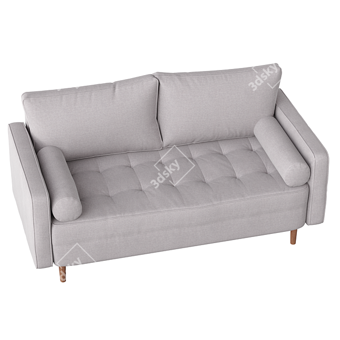 Hudson Fabric Sofa with Solid Wood Legs 3D model image 5