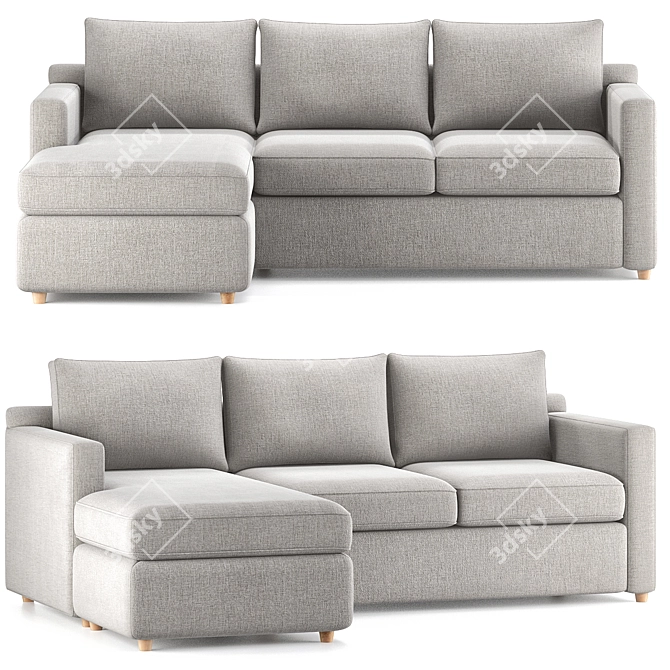 Barrett II Sectional 3D Model 3D model image 1
