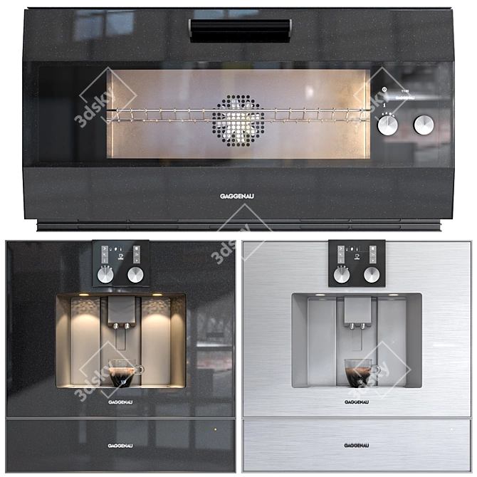 Gaggenau Oven Set with All Details 3D model image 2