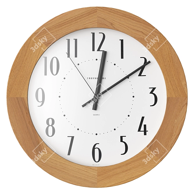 Troykatime Wall Clock Light Wood 3D model image 1