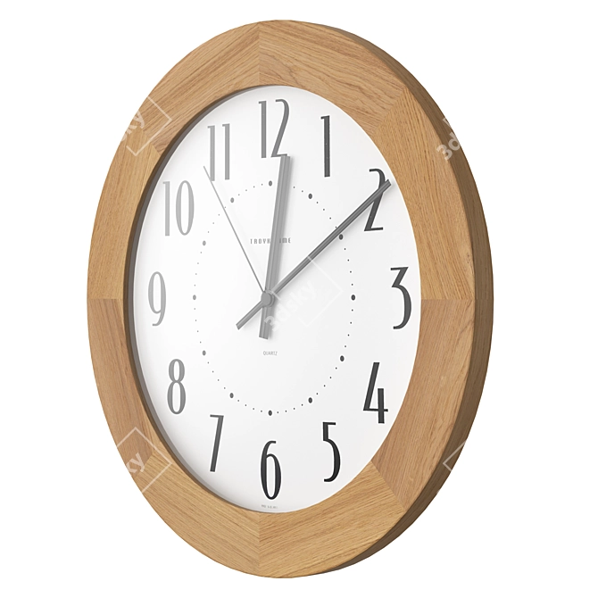 Troykatime Wall Clock Light Wood 3D model image 2