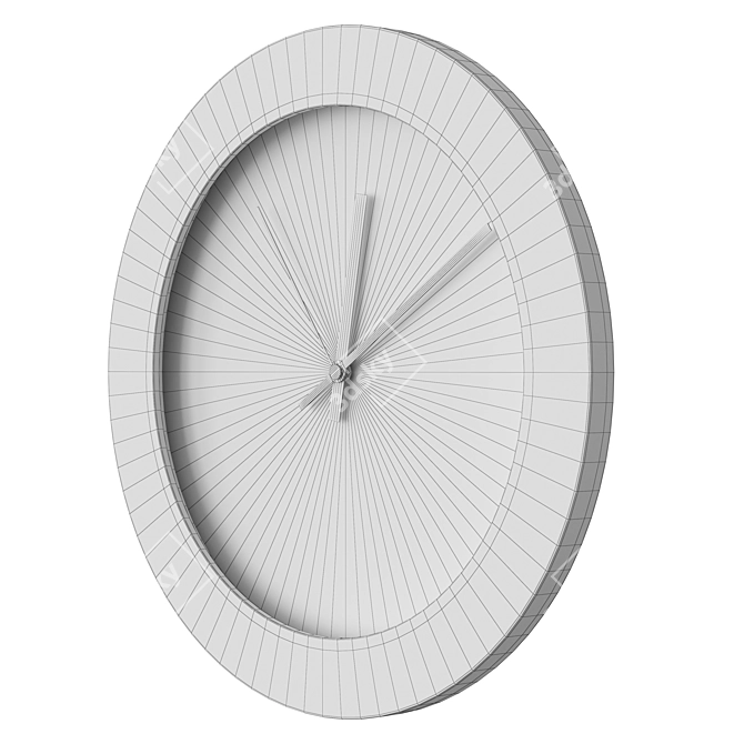 Troykatime Wall Clock Light Wood 3D model image 3