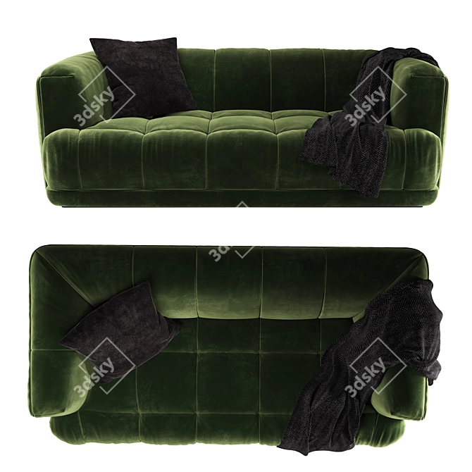 Minimalistic Quilton 2-Seater Sofa 3D model image 2