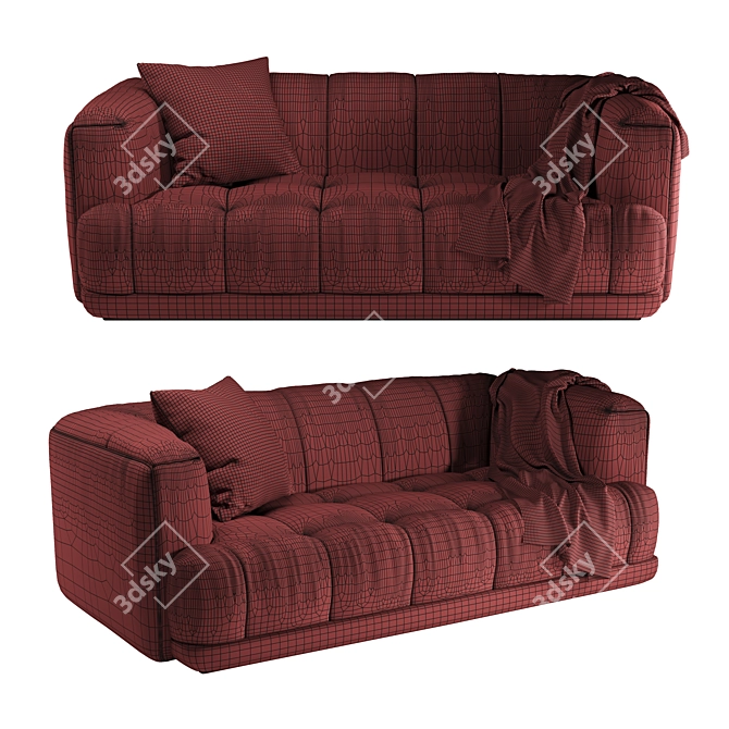 Minimalistic Quilton 2-Seater Sofa 3D model image 3