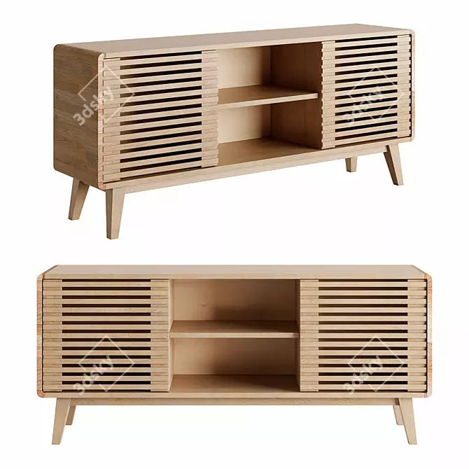  Refactura Solid Wood TV Stand 3D model image 1