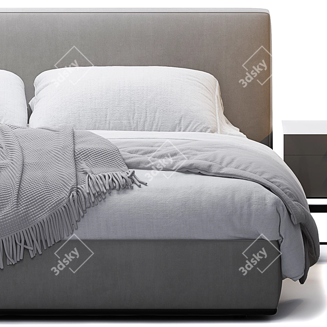 Modern Minimalist Powell Bed Set 3D model image 6