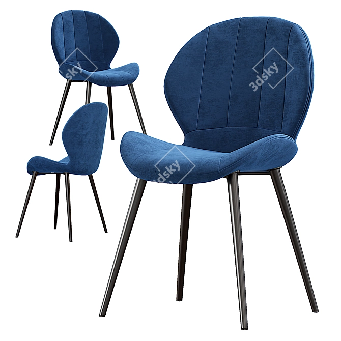 Plush Mika Kitchen Chair 3D model image 2