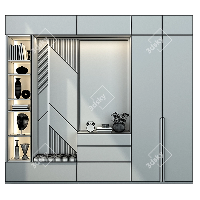 Modern TV Wall Decor MLK-13 3D model image 2