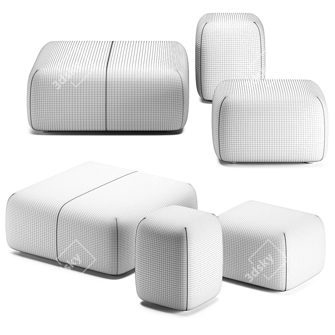 Viccarbe SEASON Pouf Collection 3D model image 4