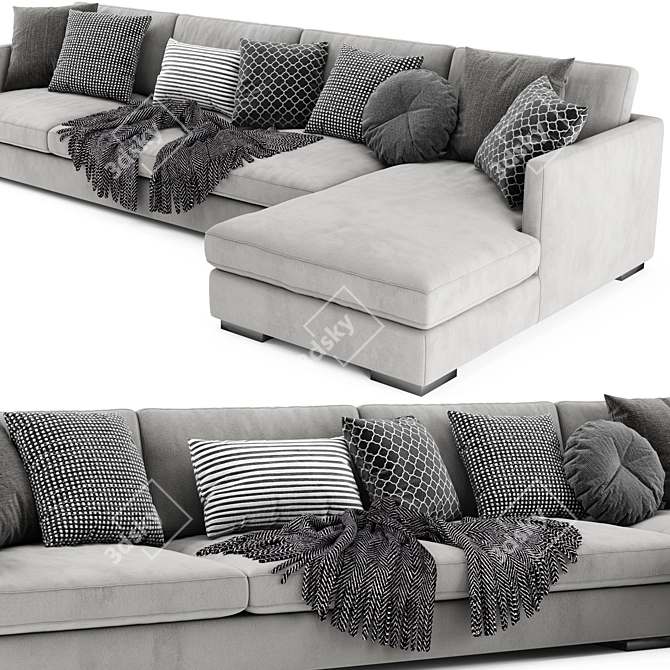Contemporary Meridiani Belmon Large Sofa 3D model image 2