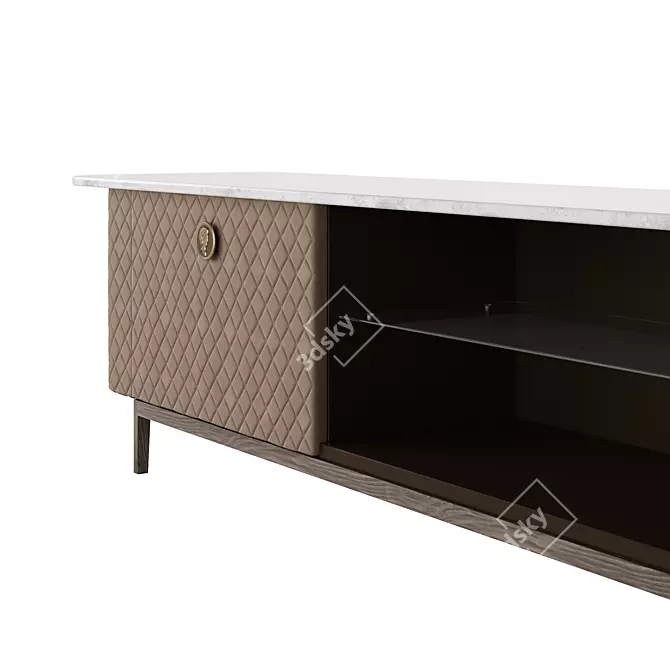 Lebetter TV Stand with Leather Accents 3D model image 3