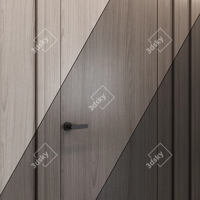 Wood Veneer Wall Panels 3D model image 2